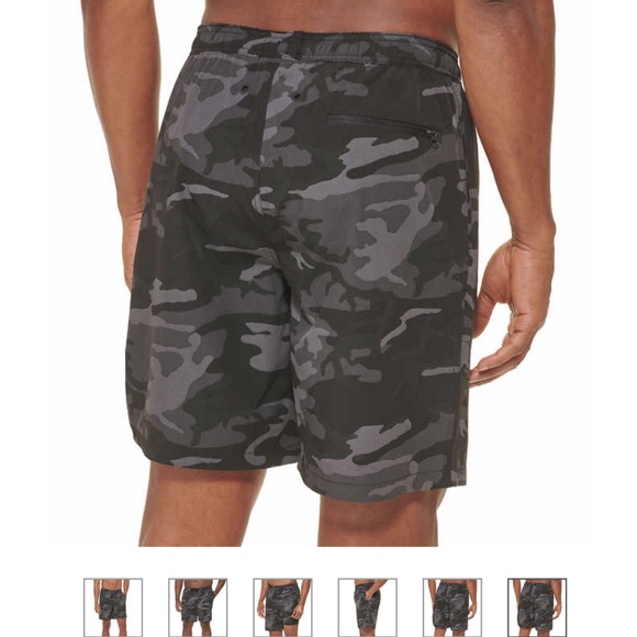 Kirkland Signature Men's Swim Shorts, Black Camouflage - Picture 6 of 12